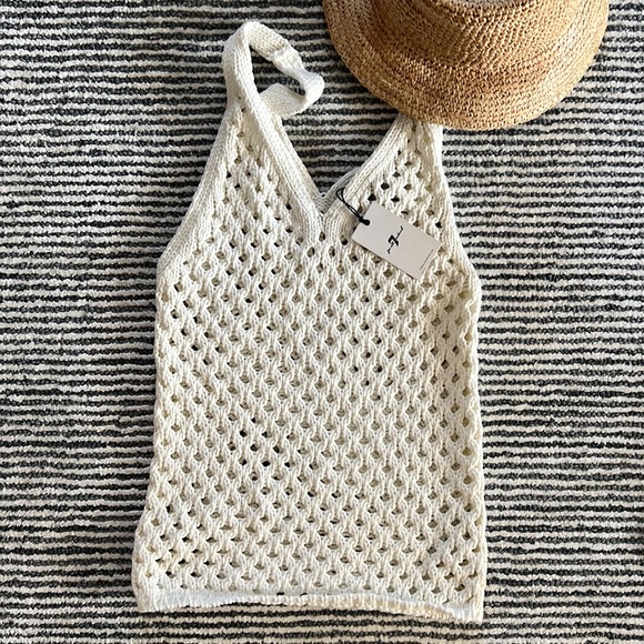 7 for all mankind white knit tank - Picture 1 of 3